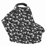 Grey And White Shark Pattern Print Baby Seat Cover