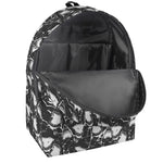 Grey And White Shark Pattern Print Backpack