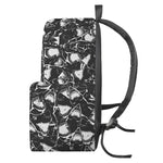 Grey And White Shark Pattern Print Backpack
