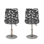 Grey And White Shark Pattern Print Bar Stool Covers
