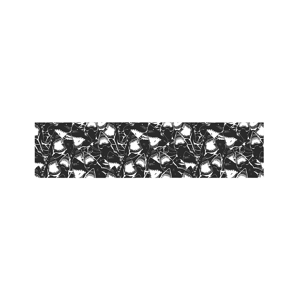 Grey And White Shark Pattern Print Bed Runner