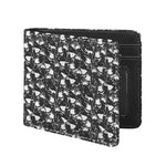 Grey And White Shark Pattern Print Bifold Wallet