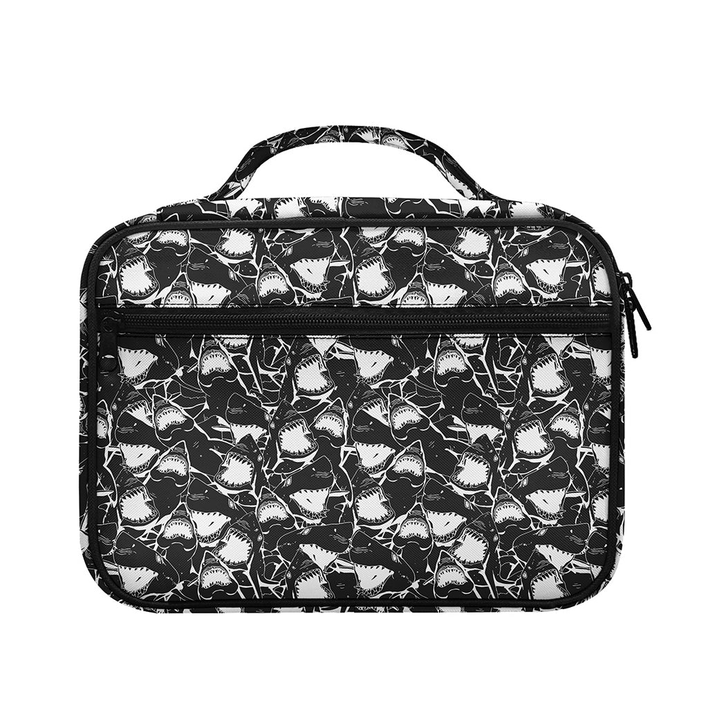Grey And White Shark Pattern Print Briefcase Bible Bag