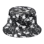 Grey And White Shark Pattern Print Bucket Hat