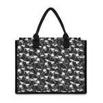 Grey And White Shark Pattern Print Canvas Tote Bag