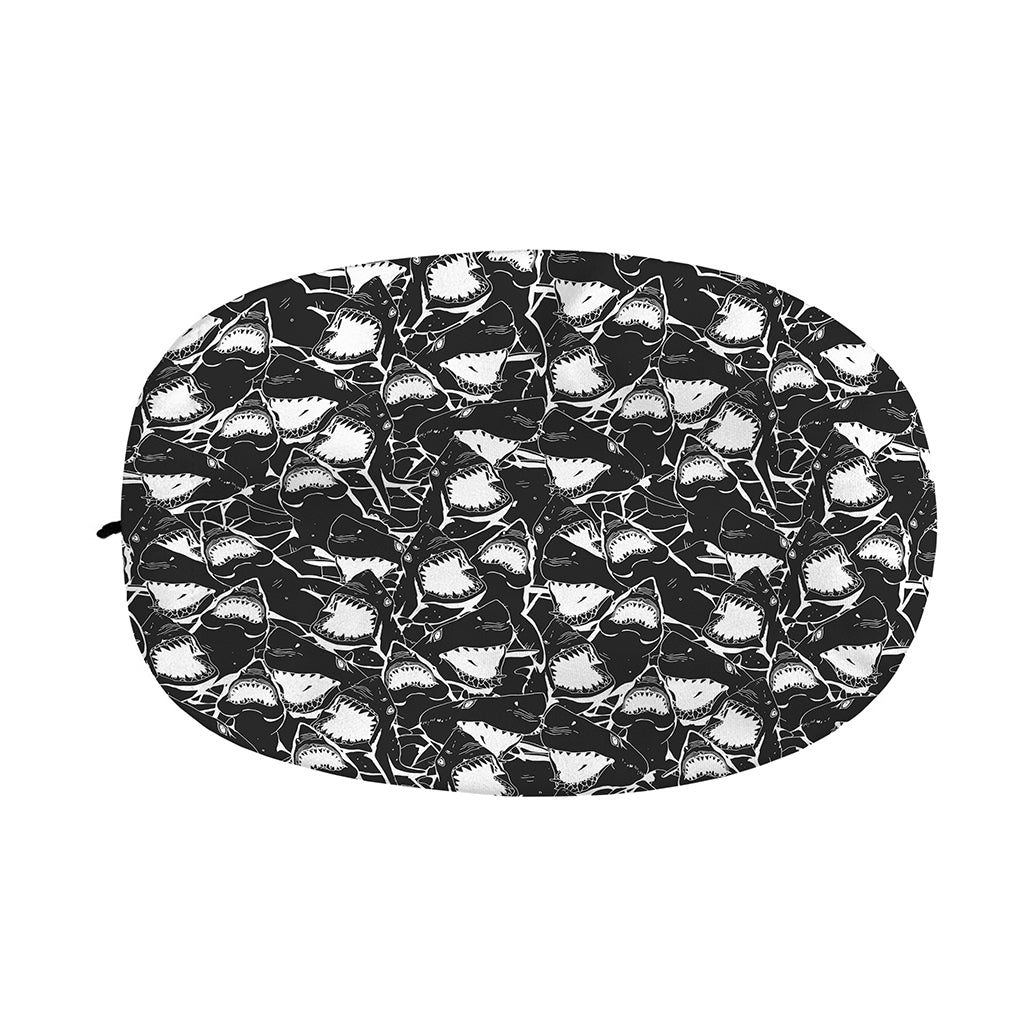 Grey And White Shark Pattern Print Car Side Mirror Covers