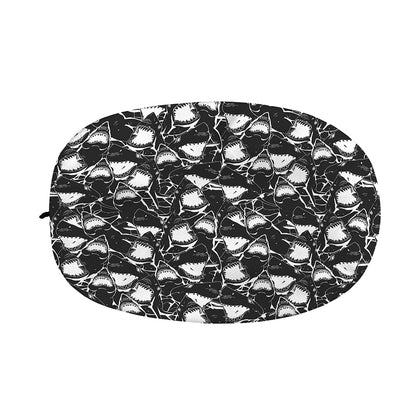 Grey And White Shark Pattern Print Car Side Mirror Covers