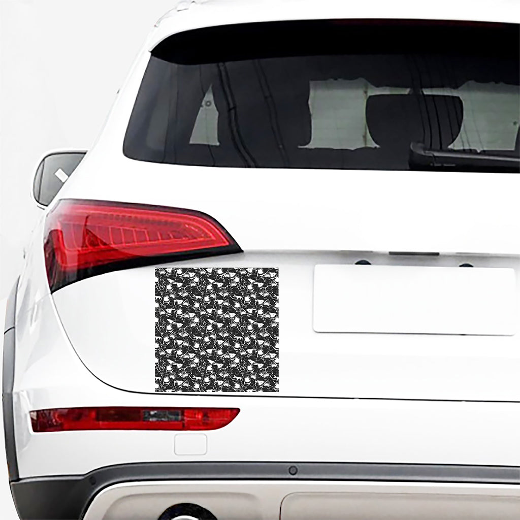 Grey And White Shark Pattern Print Car Sticker
