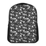 Grey And White Shark Pattern Print Casual Backpack