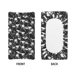 Grey And White Shark Pattern Print Changing Pad Cover
