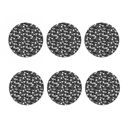 Grey And White Shark Pattern Print Coaster Set