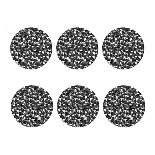 Grey And White Shark Pattern Print Coaster Set