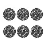 Grey And White Shark Pattern Print Coaster Set