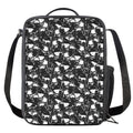 Grey And White Shark Pattern Print Crossbody Lunch Bag