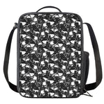 Grey And White Shark Pattern Print Crossbody Lunch Bag