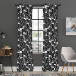 Grey And White Shark Pattern Print Curtain