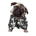 Grey And White Shark Pattern Print Dog Zip Up Hoodie