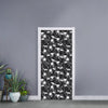 Grey And White Shark Pattern Print Door Sticker