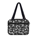 Grey And White Shark Pattern Print Double Strap Bible Bag