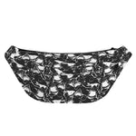 Grey And White Shark Pattern Print Fanny Pack