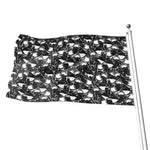 Grey And White Shark Pattern Print Flag
