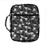 Grey And White Shark Pattern Print Front Pocket Bible Bag