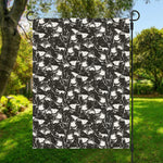 Grey And White Shark Pattern Print Garden Flag