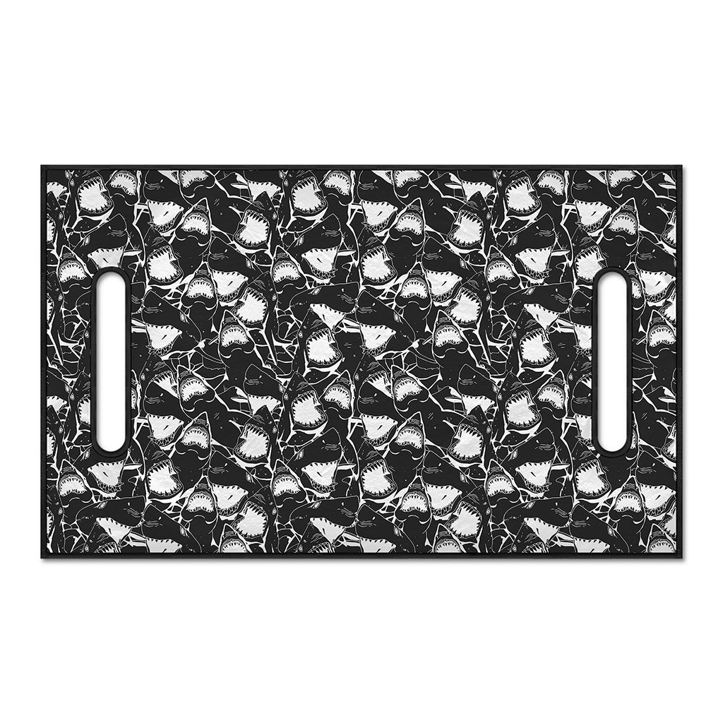 Grey And White Shark Pattern Print Golf Cart Seat Cover