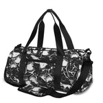 Grey And White Shark Pattern Print Gym Bag