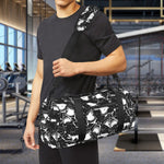 Grey And White Shark Pattern Print Gym Bag