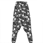 Grey And White Shark Pattern Print Hammer Pants