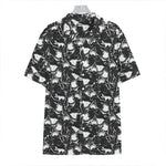 Grey And White Shark Pattern Print Hawaiian Shirt