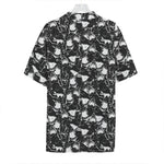 Grey And White Shark Pattern Print Hawaiian Shirt