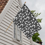Grey And White Shark Pattern Print House Flag