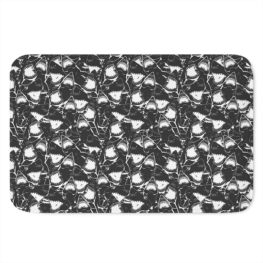Grey And White Shark Pattern Print Indoor Door Mat