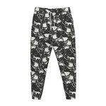 Grey And White Shark Pattern Print Jogger Pants