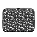 Grey And White Shark Pattern Print Laptop Sleeve