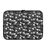 Grey And White Shark Pattern Print Laptop Sleeve