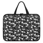 Grey And White Shark Pattern Print Laptop Sleeve With Handle