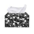 Grey And White Shark Pattern Print Leather Tissue Box Cover