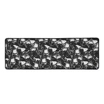 Grey And White Shark Pattern Print Long Kitchen Mat