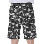 Grey And White Shark Pattern Print Men's Beach Shorts