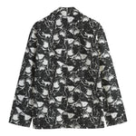 Grey And White Shark Pattern Print Men's Blazer