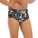 Grey And White Shark Pattern Print Men's Briefs