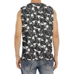 Grey And White Shark Pattern Print Men's Fitness Tank Top