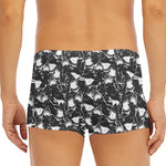 Grey And White Shark Pattern Print Men's Short Boxer Briefs