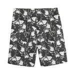 Grey And White Shark Pattern Print Men's Sports Shorts