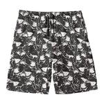Grey And White Shark Pattern Print Men's Swim Trunks