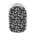 Grey And White Shark Pattern Print Mesh Laundry Hamper