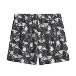 Grey And White Shark Pattern Print Mesh Shorts